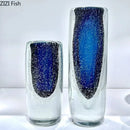 Axyaa Deep Sea Blue Bubble Glass Vase Flower Pot Home Decor