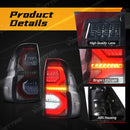 Axyaa Tail Lamps for Toyota Hilux Revo 2015-2022: Driving, Running, Turn, Brake, Reverse Lights