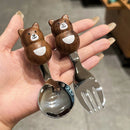 Stainless Steel Axyaa Animal Fruit Fork and Dessert Spoon Set