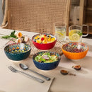 Axyaa Bohemian Ceramic Bowls - Versatile for Cereals, Soups, Pasta, and Salads