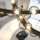 Axyaa Nordic Leather Glass Pendant Chandelier LED Lights Modern Home Decor