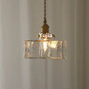 Axyaa Vintage Clear Glass Brass Pendant Light for Kitchen Dining Bedroom