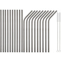 Axyaa Stainless Steel Straw Set - Straight & Curved Drinking Straws for Bar Parties