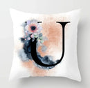 Axyaa Flower Cat Alphabet Pillowcase 45x45cm Cushion Cover, Modern Home Decor