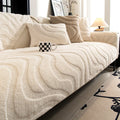 Axyaa Plush Sofa Seat Cushion Non-Slip Slipcover Pad - Gray Home Decor Protection