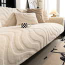 Axyaa Plush Sofa Seat Cushion Non-Slip Slipcover Pad - Gray Home Decor Protection