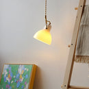 Axyaa White Green LED Pendant Lamp Glass Iron Nordic Chandelier, Modern Hanging Light