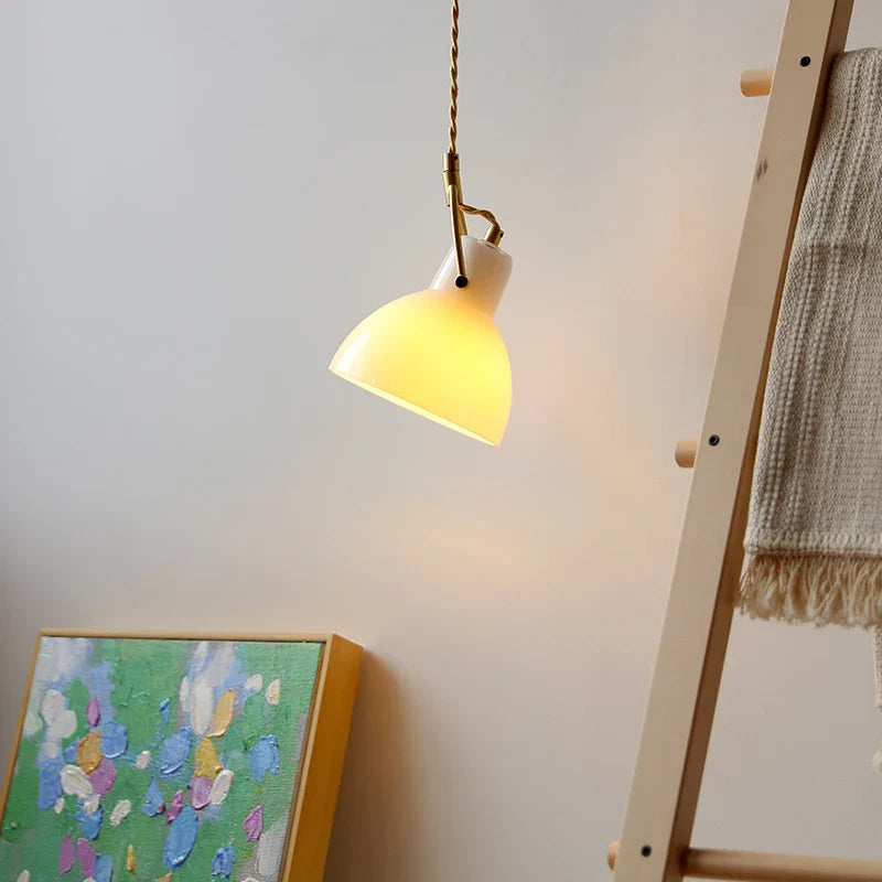 Axyaa White Green LED Pendant Chandelier Glass Iron Nordic Hanging Lamp Modern