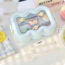 Axyaa Kawaii Bento Lunch Box Set with Spoon and Fork, Microwave Safe Food Containers