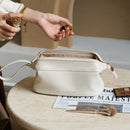 Axyaa Makeup Bag: PU Leather, Large Capacity, Double Zipper, Travel Toiletries Storage