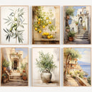 Mediterranean Lemon Olive Tree Canvas Prints by Axyaa - Kitchen Wall Art Collection
