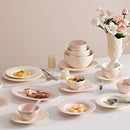 Axyaa Elegant Strawberry Cream Ceramic Tableware Set