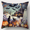Axyaa Halloween Ghosts Cats Pumpkins Cushion Cover for Sofa Bedroom Car