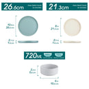 Axyaa Stoneware Dinnerware Set - Mix-color Tableware For 4/8/12