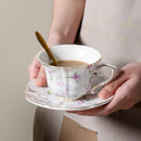 Axyaa Retro Floral Hand-painted Phnom Penh Coffee Cup Saucer - British French Style