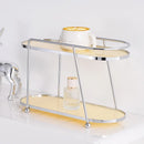 Axyaa Acrylic Double-Layer Makeup Organizer & Storage Shelf for Bathroom, Kitchen & Countertop