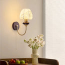 Axyaa French Medieval Style Fabric Wall Lamp for Retro Bedroom, Living Room, and Aisle