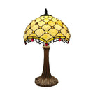 Axyaa Beige Bead Table Lamp Tiffany Style European Retro Glass 220V E27 Metal Base