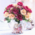 Axyaa Ceramic Vase & Flower Arrangement Set - Home Decor Crafts