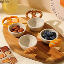 Axyaa Ceramic Seasoning Dish Set - Elegant Tableware for Dipping Sauce and Snacks