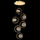 Axyaa Crystal Chandelier Stair Pendant Lamp Living Room Lighting