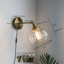Axyaa Vintage LED Wall Light with Pull Chain Switch - Coffee Indoor Bedside Lamp