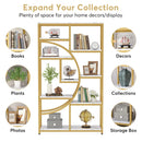 Axyaa Industrial 5 Tier Bookcase: Freestanding Tall Display Shelf Organizer
