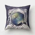 Axyaa Cartoon Star Astronaut Pillow Cover 45x45cm - Cute Moon Rocket Design.