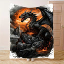 Axyaa Enchanted Dragon Decor Throw Blanket: Soft Cozy Gothic Style for Boys and Teens