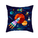 Axyaa Space Cat Moon Cushion Cover Universe Sun Planet Rocket Pillowcase