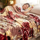 Axyaa Floral Sofa Blanket - Soft Coral Fleece Plaid Blanket for Beds