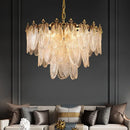 Axyaa Luxury Peacock Feather Crystal Chandelier - Modern American Retro Glass Crown Chandelier
