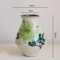 Axyaa Chinese Watercolor Graffiti Flower Vase | Handmade Retro Decorative Earthenware Jar