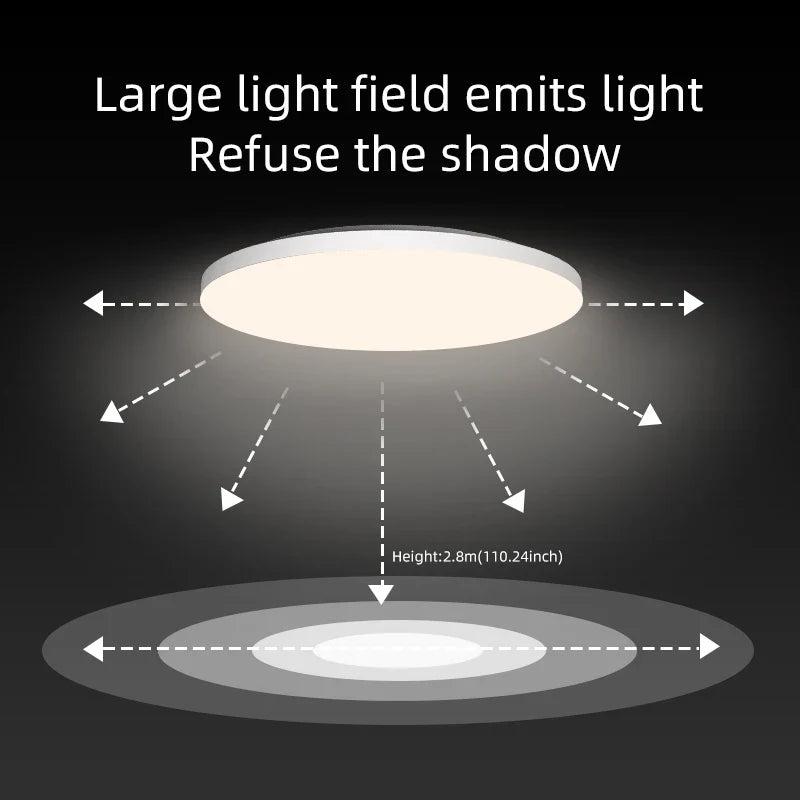 Axyaa Smart LED Ceiling Lamp: Remote Dimmable Ultra-thin 24W 36W for Living Bedroom