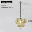 Axyaa Bubble Chandelier: Colorful Glass Pendant Lamp for Kids' Rooms, Bedroom, Dining Room