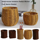 Axyaa Rattan Wicker Serving Baskets - 6 Styles for Household Utensil Storage