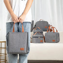 Axyaa Portable Gray Lunch Tote: Insulated Oxford Cooler Bag for Work, School, Picnics