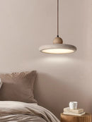 Axya UFO Round Wood Pendant Lamp for Bedroom and Dining Table