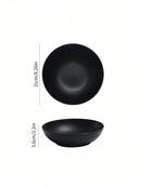 Axyaa Black Plastic Large Bowl - Reusable Salad/Cereal Bowl, Microwave & Dishwasher Safe