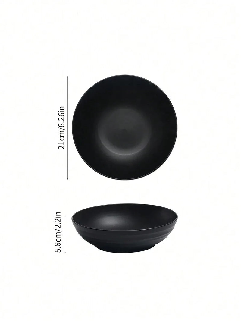Axyaa Black Plastic Large Bowl - Reusable Salad/Cereal Bowl, Microwave & Dishwasher Safe