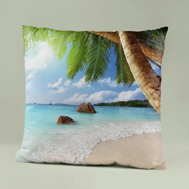 Blue Ocean Seascape Pillow Cover for Home Sofa Decor with Axyaa Brand