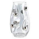 Axyaa Geometric Silver Sphere Glass Vase for Home Decoration and Plant Display
