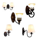Axyaa Iron Glass Wall Lamp - Minimalist Retro American Style Lighting