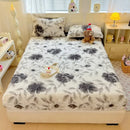 Axyaa Polka Dot Printed Milk Fleece Fitted Sheet - Thermal Mattress Cover