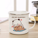 Axyaa Cartoon Bear Boob Enamel Cup Mug - Fun Drinkware Mug for Tea, Coffee, Beer
