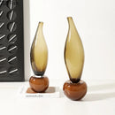 Axyaa Wheat Ear Glass Vase for Desk Decor and Flower Arrangement