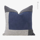 Axyaa Blue Gray Stitching Square Pillow Waist Pillow Set for Designer Living Room.