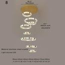 Axyaa Large Crystal Ceiling Pendant Light Fixture Luxury Villa Stairwell Decor Gold