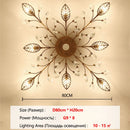 Axyaa Flower Leaf Crystal Chandelier Ceiling Light Gold/Black G9 Tricolor Lamp