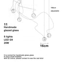 Axyaa Glazed Glass Bubble Pendant LED Light Fixture
